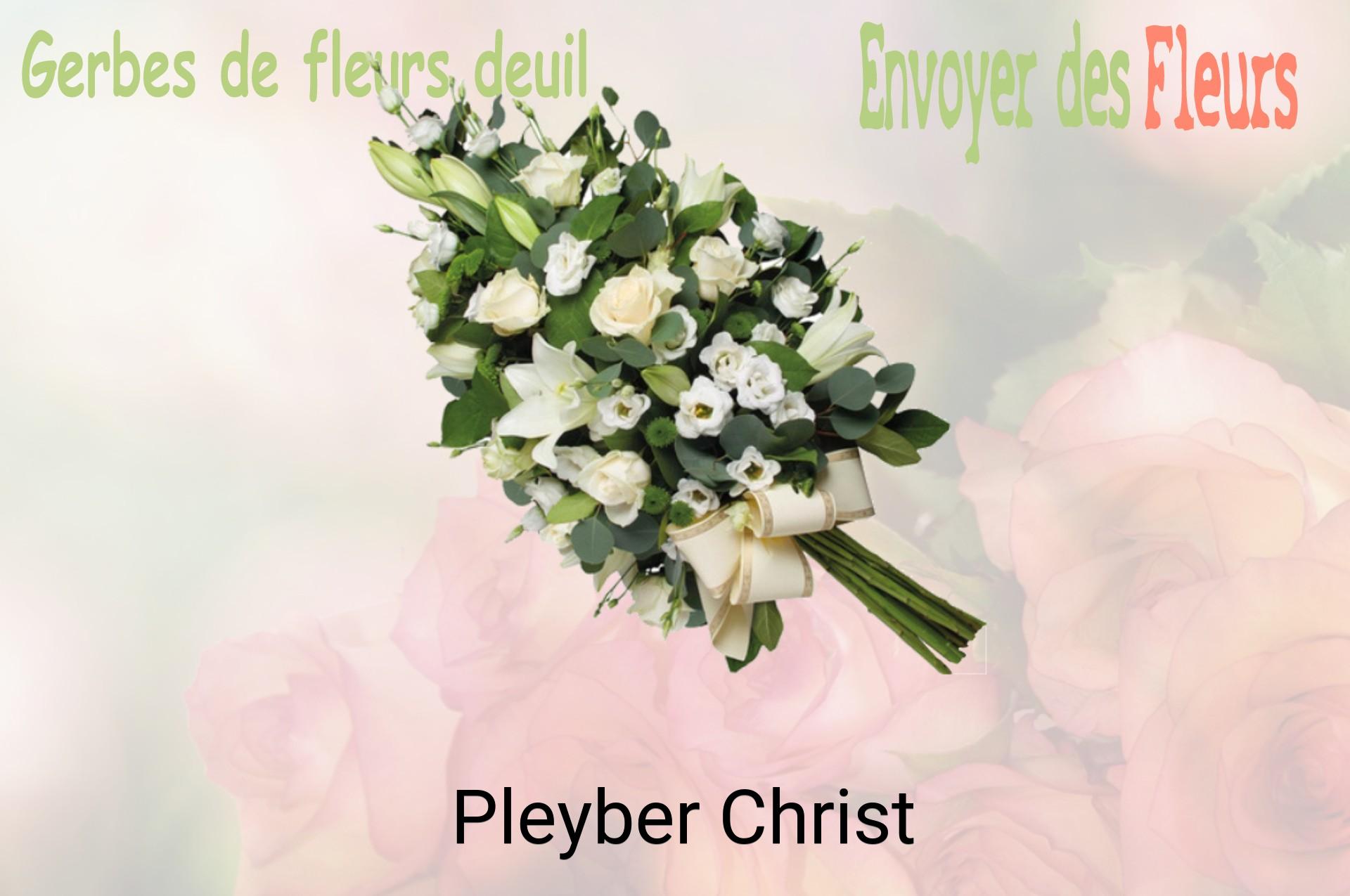 Gerbe de fleurs de deuil livrée à Pleyber-Christ